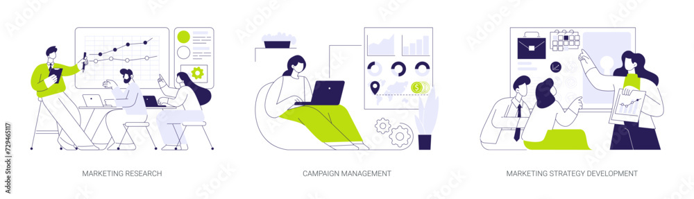 Marketing department at big company abstract concept vector illustrations.
