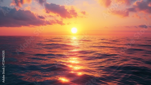 Sea sunset with sunset sun on sunset clouds
