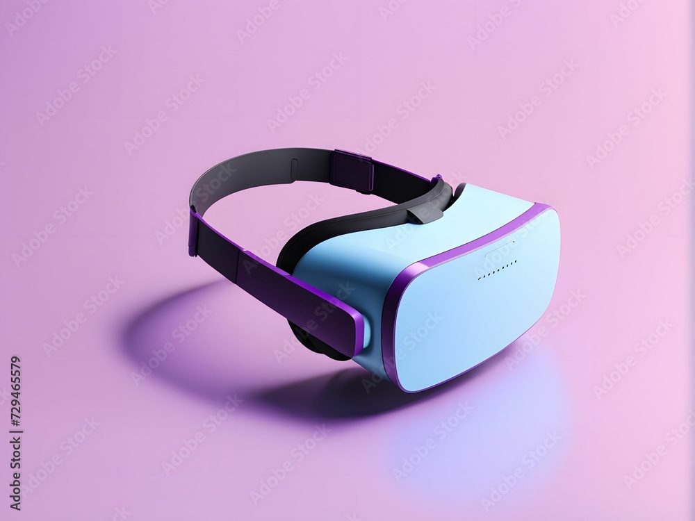 3D virtual reality headset isolated on purple neon background. Vr glasses illustration ready to use. Future technology graphic element. 3D virtual reality headset isolated on purple neon background. Vr glasses illustration ready to use. Future technology graphic element.