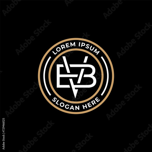 VB B V BV logo logotype icon elegant luxury design , badge logo with monogram line linear outline icon suitable for business brand photo