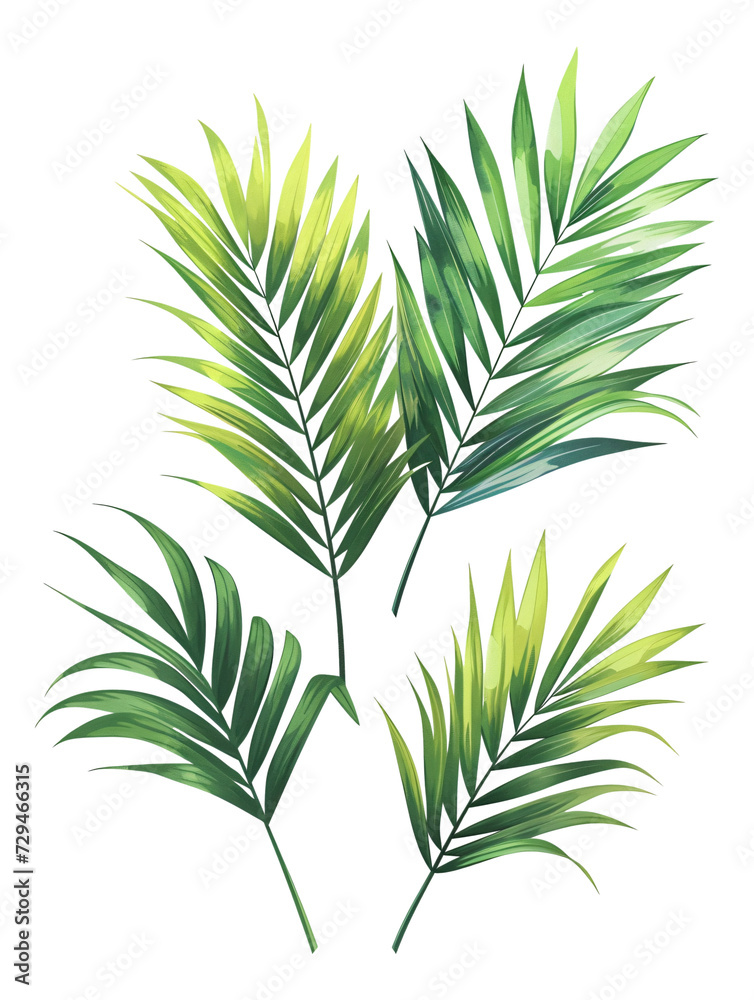 illustrations of palm leaves 