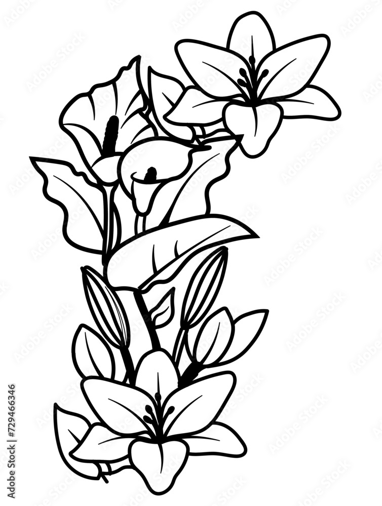 flowers outline flowers outline