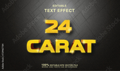 shiny gold 24 carat style editable text effect