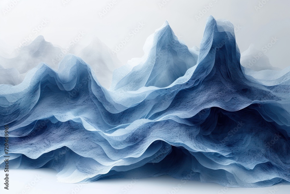 Obraz premium Abstract 3D landscape evoking a sense of depth and exploration in digital space