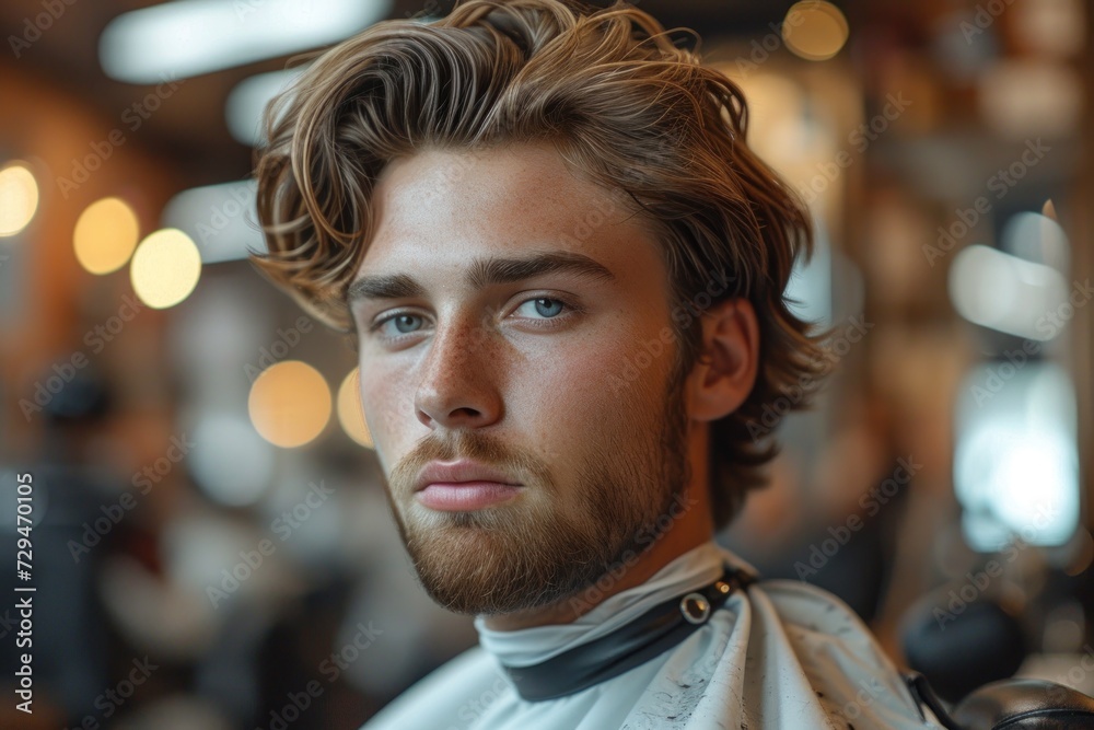 Barber at work, creating a stylish haircut with precision Barber at work, creating a stylish haircut with precision