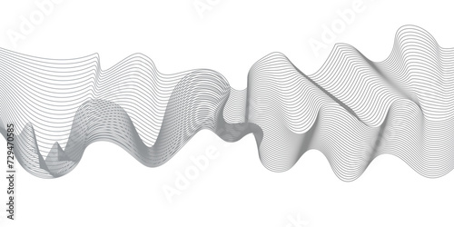  Abstract wave blend lines on transparent background. Design for banner, wallpaper, background and many more. Undulate Grey Wave Swirl, frequency sound wave, twisted curve lines with blend effect.