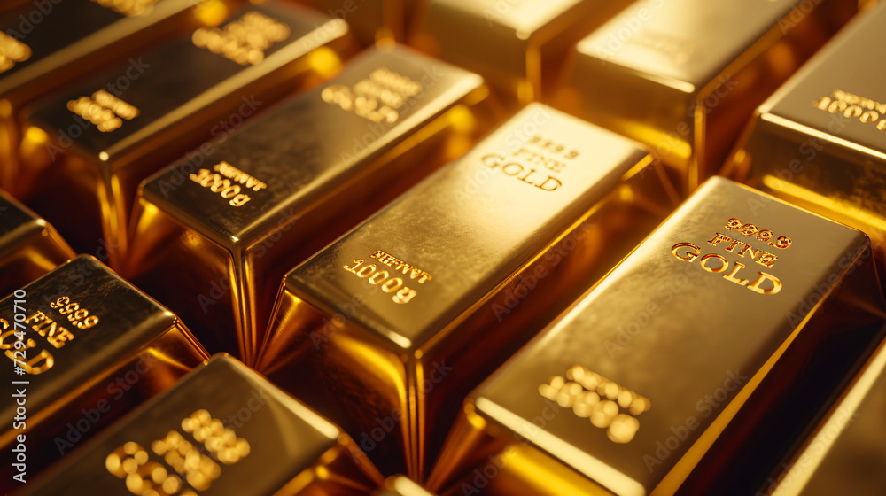 Luxurious Gold Bars: Precious Metal Investment Concept Luxurious Gold Bars: Precious Metal Investment Concept