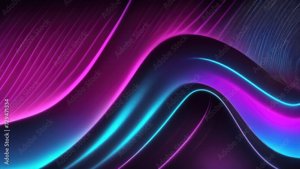 Black brown pink blue color Big Neon Waves gradient background