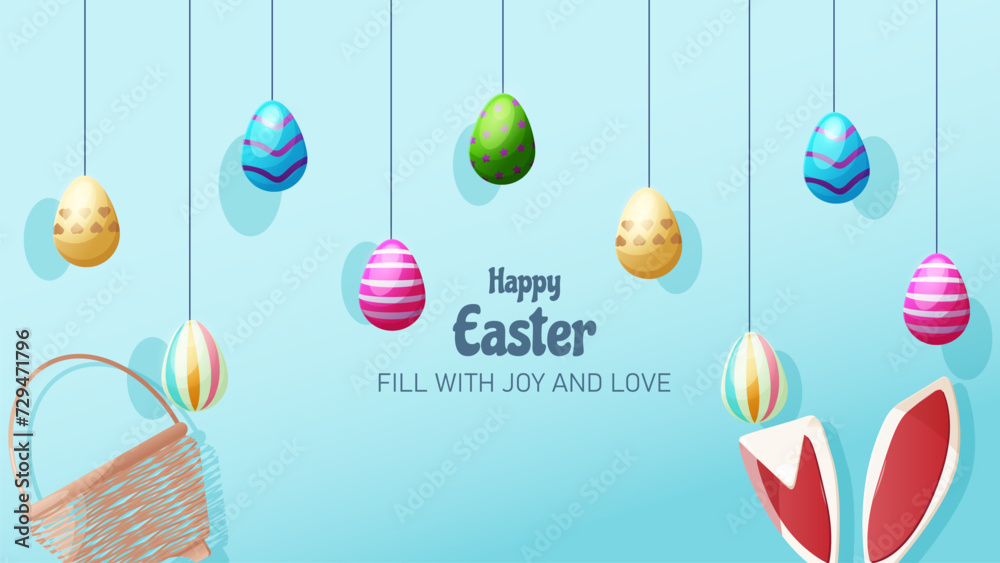 Naklejka premium Happy easter day fill with joy and love background
