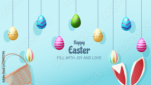 Happy easter day fill with joy and love background