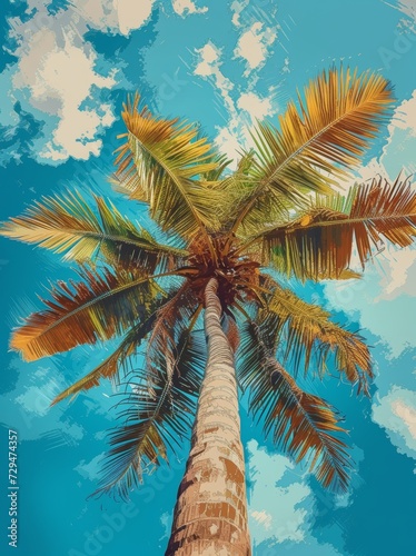 palm tree on the sky