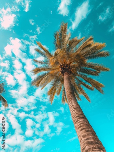 palm tree on the sky