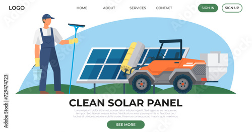 Solar panel vector illustration. Solar power stations harness suns energy to generate electricity Alternative energy sources, such as solar cells, provide cleaner and more sustainable option