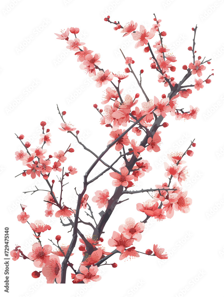 cherry blossom isolated on white