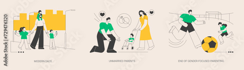 Parenting roles abstract concept vector illustrations. © Visual Generation