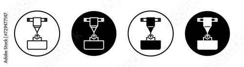 Laser machine flat line icon set. Laser machine Thin line illustration vector