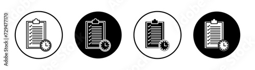 Long term planning flat line icon set. Long term planning Thin line illustration vector