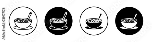 Porridge baby cereal flat line icon set. Porridge baby cereal Thin line illustration vector