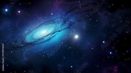 Space galaxy background, 3D illustration of nebulae in the universe