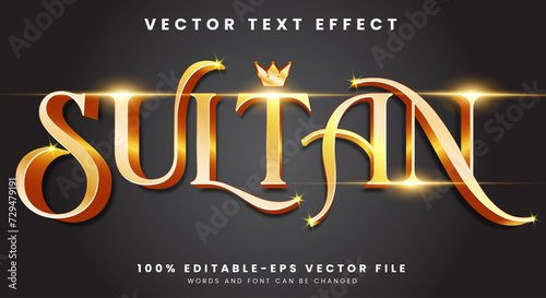 Foto Sultan King Style editable text effect template