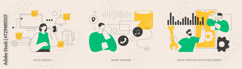 Speech recognition technology abstract concept vector illustrations.