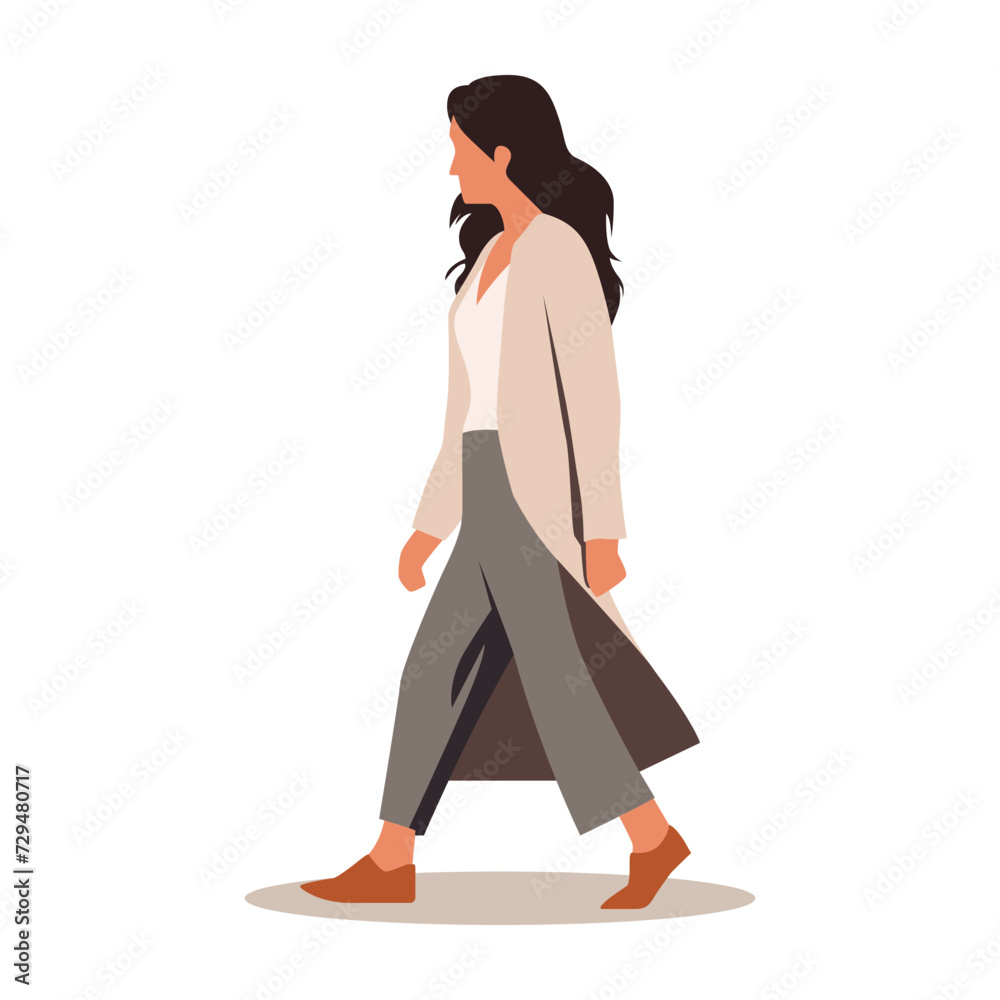 Business woman illustration. Flat cartoon vector illustration with office clothes. Colored illustration isolated on white background Business woman illustration. Flat cartoon vector illustration with office clothes. Colored illustration isolated on white background