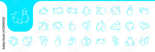 bubble foam line art set collection icon design vector