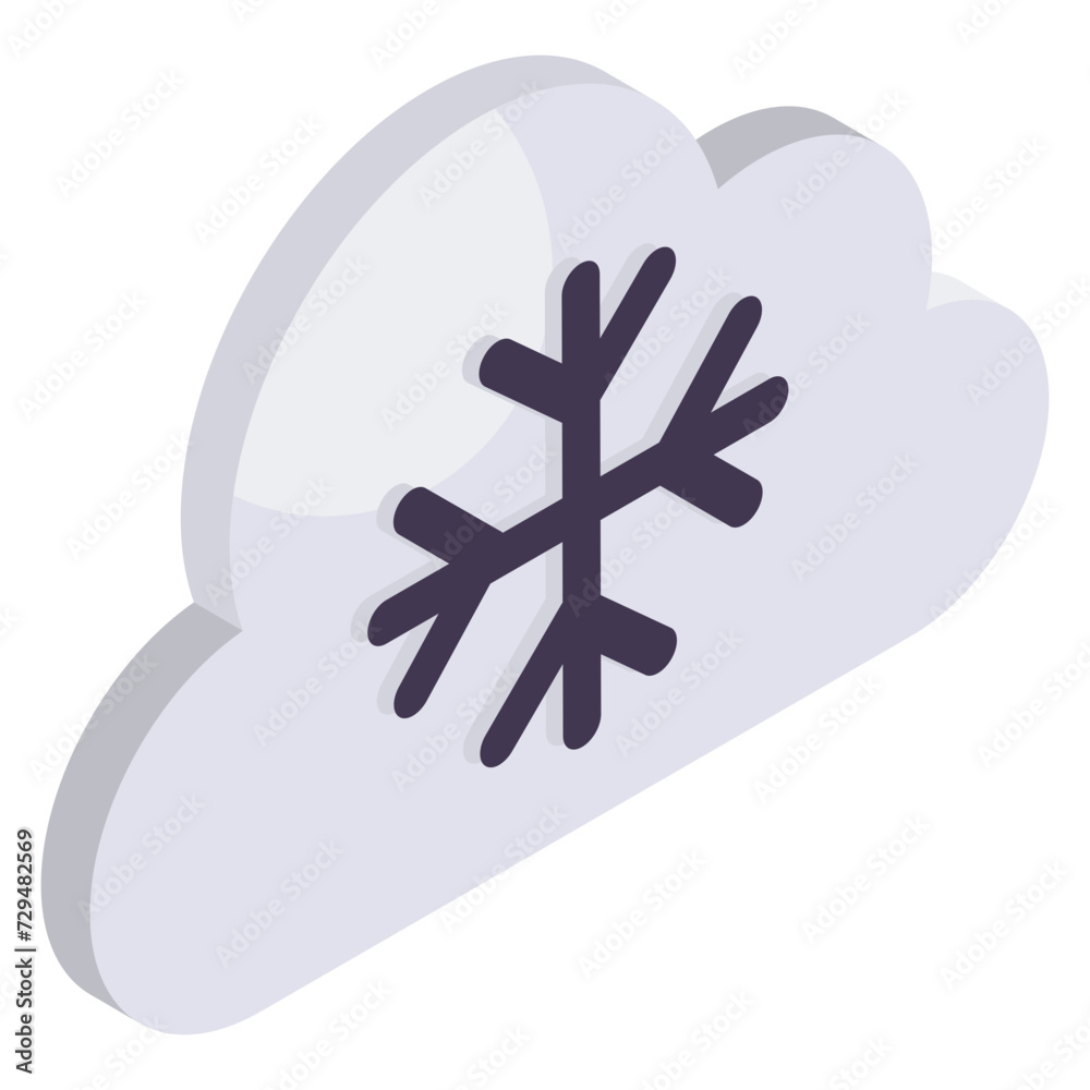 Obraz premium Snowfall icon in perfect design