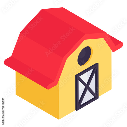A creative design icon of farmhouse 