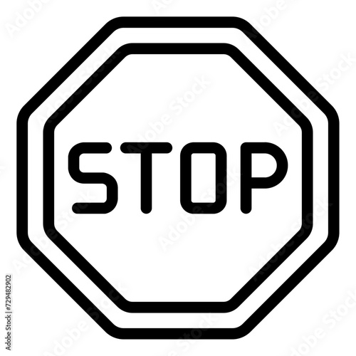 Stop signaling road sign icon