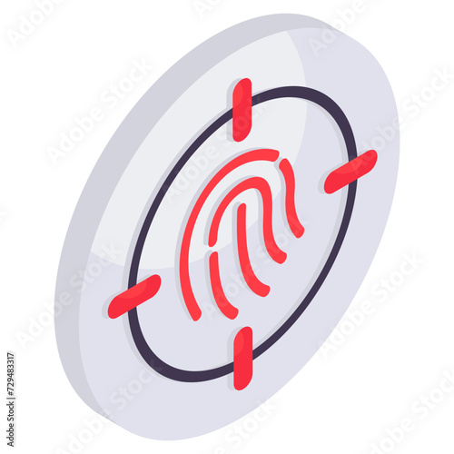 Premium download icon of fingerprint scanning 
