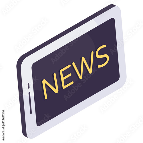 Creative design icon of mobile news