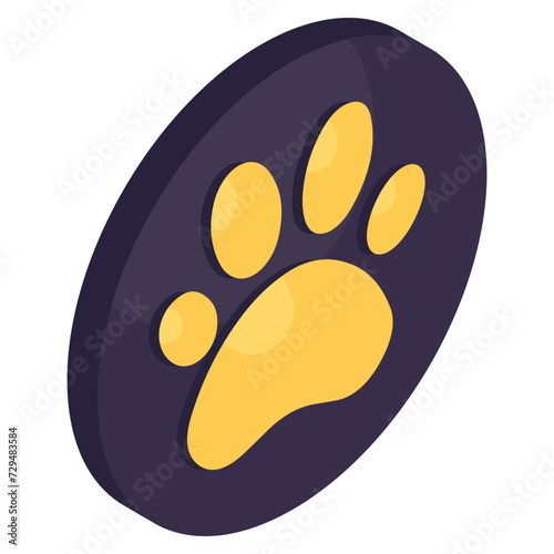 Modern design icon of dog paw 