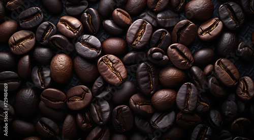 a variety of coffee beans on a black background in