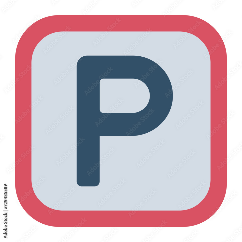 Parking road sign icon