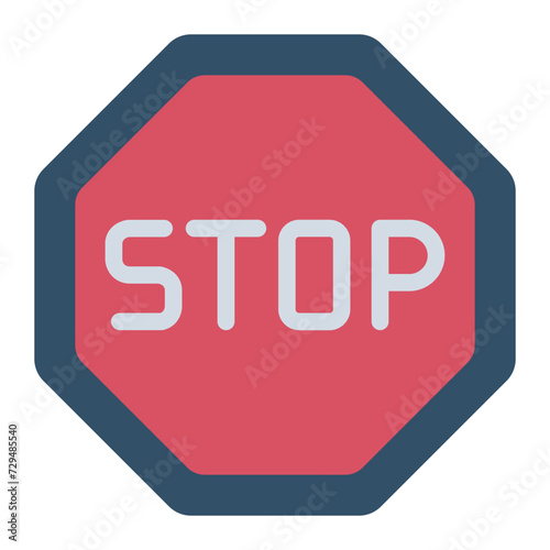 Stop signaling road sign icon