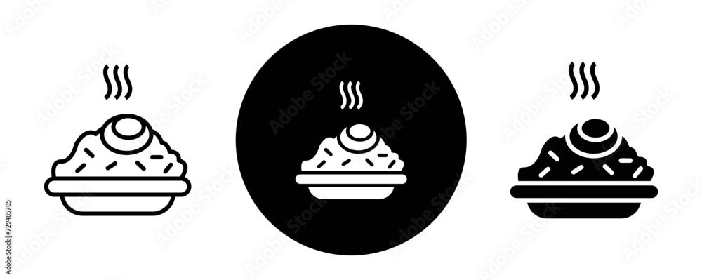 Fried Rice outline icon collection or set. Fried Rice Thin vector line art Fried Rice outline icon collection or set. Fried Rice Thin vector line art