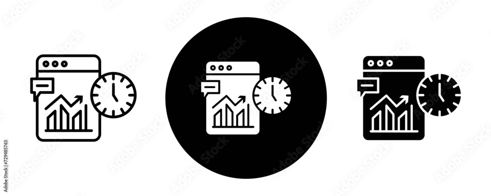 Long term planning outline icon collection or set. Long term planning Thin vector line art