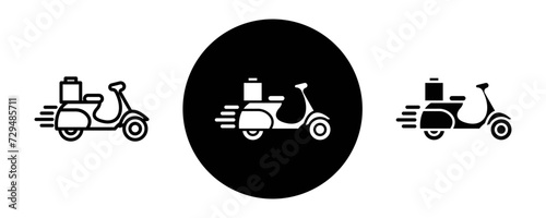 Express delivery outline icon collection or set. Express delivery Thin vector line art photo