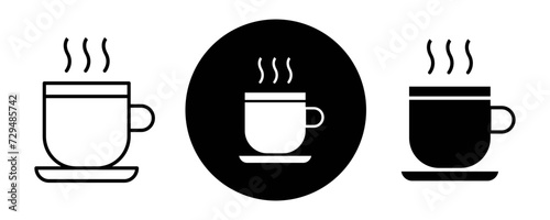 Hot drinks outline icon collection or set. Hot drinks Thin vector line art