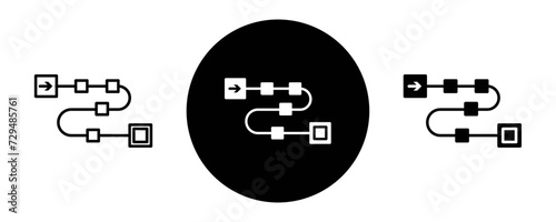 project development road mapping outline icon collection or set. road mappingThin vector line art