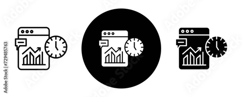 Long term planning outline icon collection or set. Long term planning Thin vector line art
