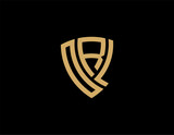 ORL creative letter shield logo design vector icon illustration