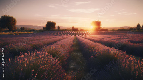 lavender field during the golden hour