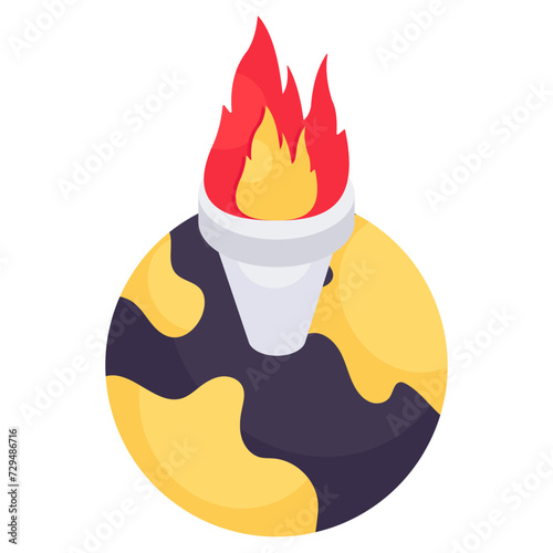 Perfect design icon of vintage torch 