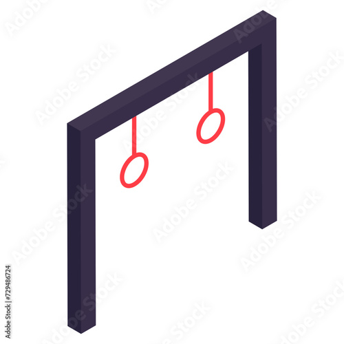 Vector design of gymnastic rings, isometric icon