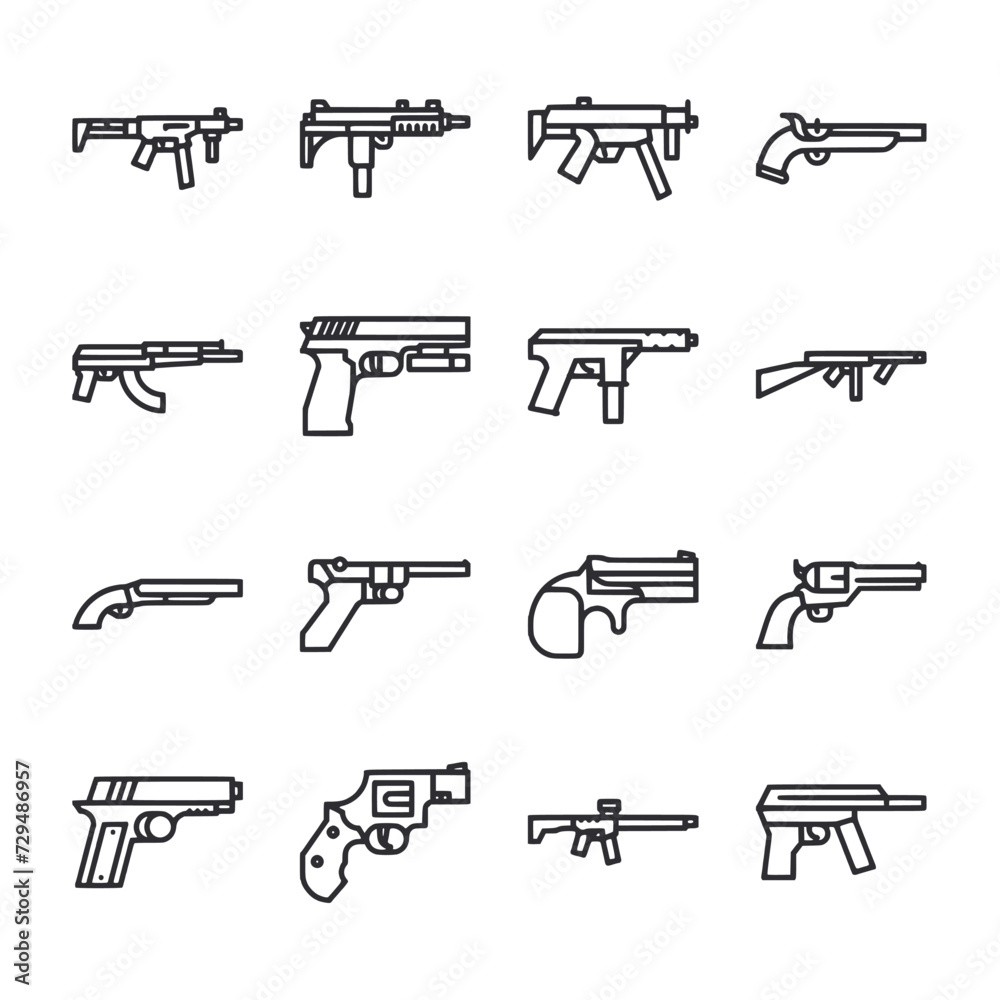 set of guns