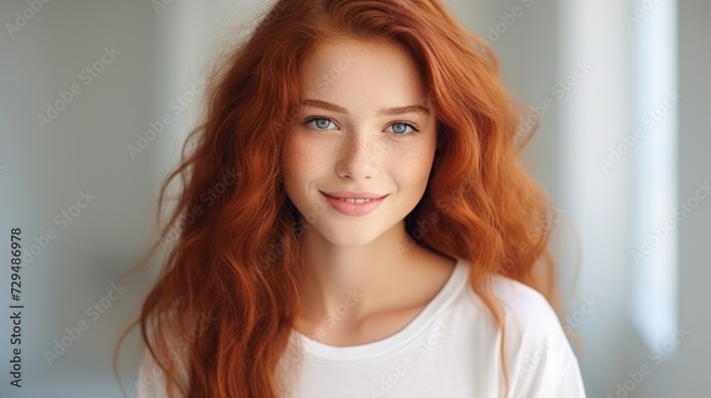 Portrait of cute and pretty young girl with red hairs Portrait of cute and pretty young girl with red hairs