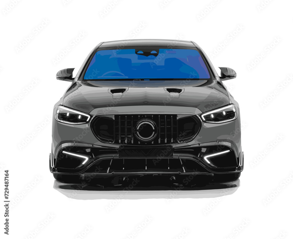 Mercedes AMG car icon. Luxury car sedan auto. Front view. Mercedes AMG ...