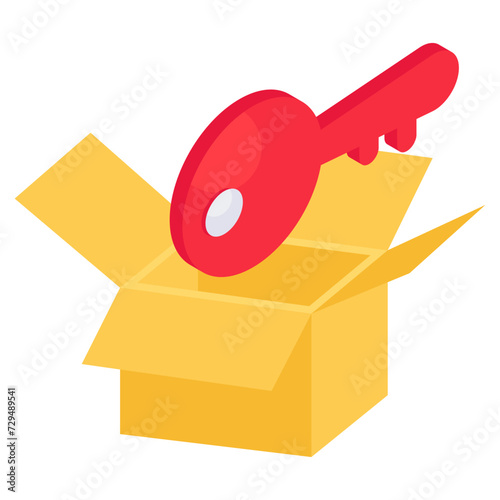 A flat design icon of parcel access